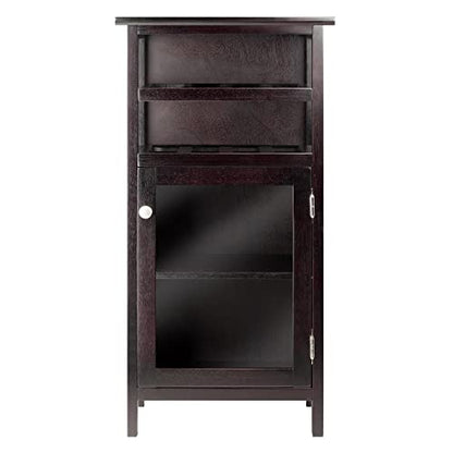 Winsome Alta Wine Cabinet, Dark Wood (92119) - WoodArtSupply