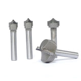 Akylin 4pcs Point Cutting Roundover Router Bit Set,1/4" Shank,Cutting Dia. 3/8“,3/8",1/2" and 1",Round-Over Plunge Cutter for Wood Engraving, 2D and 3D Carving Akylin