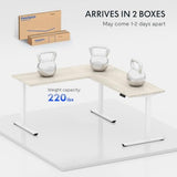 FLEXISPOT L Shaped Standing Desk, 71 x 63 Inch Electric Height Adjustable Corner Desk, Sit Stand Computer Workstation, Preset Controller, Home Office, White Frame with Maple Top FLEXISPOT