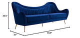 Modway EEI-5874-NAV Cheshire Channel Tufted Performance Velvet Sofa, Navy Modway