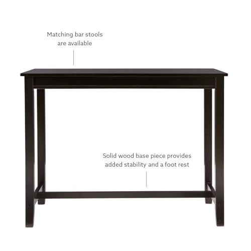 Linon Black 36 inch Counter Height Pub Claridge Table - WoodArtSupply