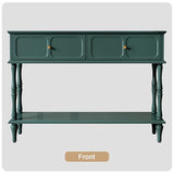 ARTPOWER Mid-Century Console Table for Entryway with 2 Drawers, Green Entryway Table with Storage Cabinets and Open Shelf, Narrow Long Couch Table Behind Sofa for Living Room, Foyer, Hallway ARTPOWER