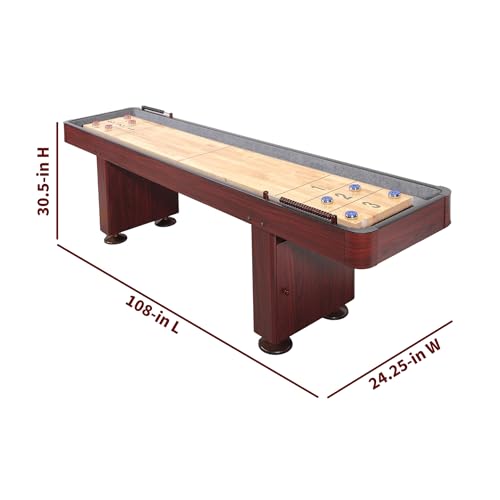 Hathaway Challenger Shuffleboard, Dark Cherry, 9-Feet - WoodArtSupply