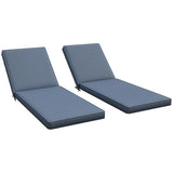 Outsunny Chaise Lounge Cushions Outdoor Set of 2, Fade Resistant, 72 x 21 x 3 in Sun Lounger Replacement Cushions, Patio Lounge Chair Pads with Removable Cover for Pool, Beach, Deck, Lawn, Blue