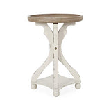 Christopher Knight Home Estelle French Country Accent Table with Round Top, Natural + Distressed White Christopher Knight Home