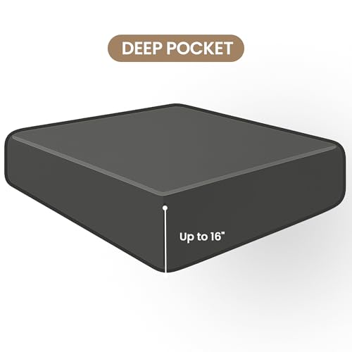 ROSE&RISY Black Queen Fitted Sheet,Soft and Breathable for Sleeping,Cooling Fitted Sheets,16“ Deep Pocket, 1pack (Black, Queen) ROSE&RISY