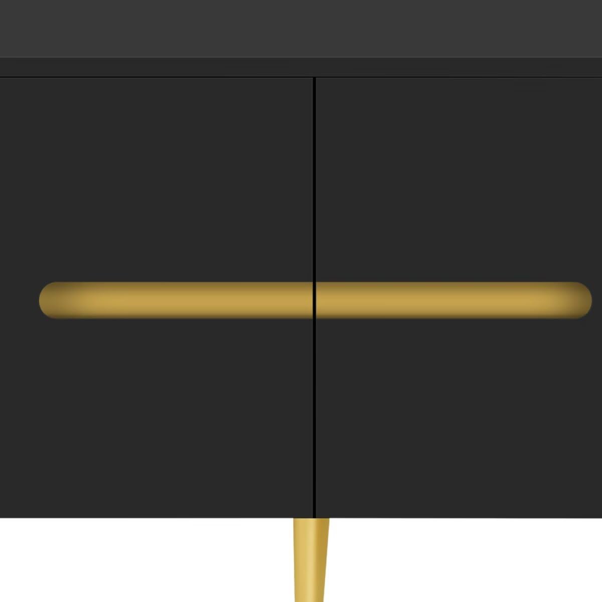 JIJIWANG 78.7''Minimalist TV Stand for TVs up to 85 Inches, Modern Entertainment Center Media Console with 4 Spacious Cabinets for Living Room,Up to 80-89",Black JIJIWANG