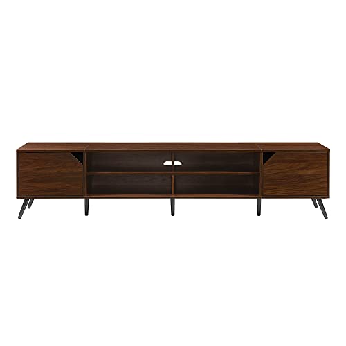 Walker Edison Nora Modern Minimal Open-Shelf Stand for TVs up to 90 Inches, 80 Inch, Dark Walnut Walker Edison