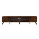 Walker Edison Nora Modern Minimal Open-Shelf Stand for TVs up to 90 Inches, 80 Inch, Dark Walnut Walker Edison