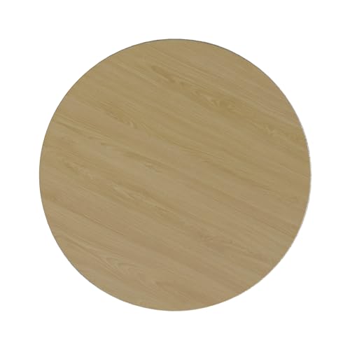 HomePop Modern Fabric Storage Ottoman with Wood Grain Laminate Top -White Cream Boucle with Gray Yarn HomePop