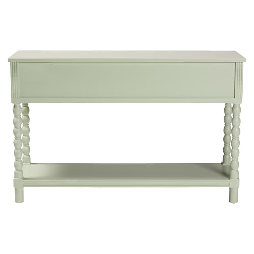 Bali & pari Karnia Console Table with Spindle Legs - 2-Drawer Accent Table with Turned Detailing and Open Shelf Storage for Living Room, Hallway, or Bedroom bali & pari