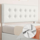 IDEALHOUSE Full Size Bed Frame with 4 Storage Drawers and Headboard, Faux Leather Upholstered Platform Bed Frame with Wooden Slats Support, Button Tufted Design, No Box Spring Needed, Beige IDEALHOUSE
