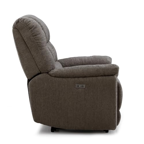 Oversized Recliner Chair for Big and Tall Adults – Power Zero Gravity Recliner with Wide Seat, Heavy-Duty Big Man, Supports Up to 450 lbs, Brown