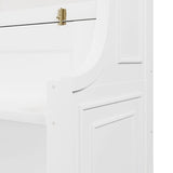 Twin Size Murphy Bed with Hidden Foldable Bed & Desk & Storage Shelves,Wood Folding Hideaway Wall Bed Cabinet with Space-Saving for Small Space Apartments Guest Room,No Box Spring Needed,White FUvellamo