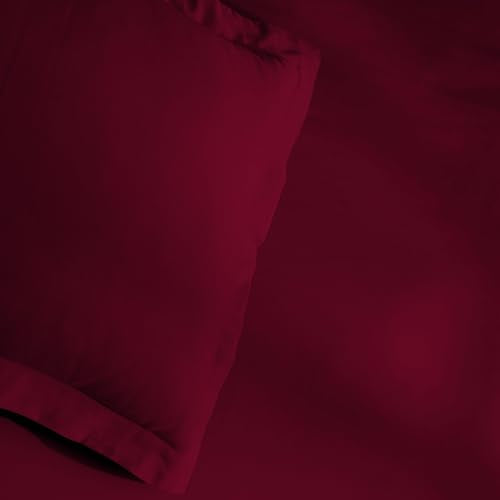 Superior Combed Cotton, 300 Thread Count 2 Piece Duvet Cover Set with 1 Pillow Sham, Single Ply Cotton, Soft and Luxurious Bedding Sets - Twin Duvet Cover, Burgundy Superior