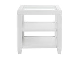 Martin Svensson Home Cordero Glass Top Wood White Side Shelf Storage End Table Martin Svensson Home