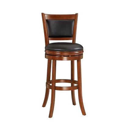 Ball & Cast Swivel Pub Height Barstool 29 Inch Seat Height Cherry Set of 1 - WoodArtSupply