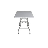Office Star Resin Rectangle Center-Folding Portable Table for Picnics, Camping, and Tailgating, 6 Feet Office Star Products