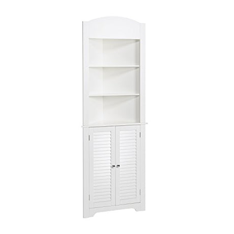 RiverRidge Ellsworth Collection Tall Corner Cabinet, White RiverRidge