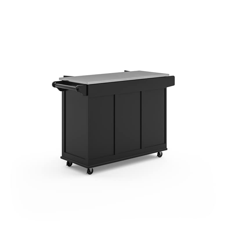 Pemberly Row Modern/Contemporary Wood Kitchen Cart in Black Pemberly Row