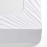 Manyshofu King Extra Deep Pocket Fitted Sheet Only - 1800 Thread Count Hotel Deep Fitted Sheet Up to 24 Inches Mattress, Pure White Bottom Sheet 18-24 Inch Microfiber Deep King Mattress Sheets Manyshofu