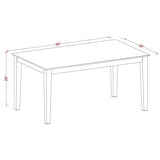 East West Furniture CAVA7-OAK-C 7 Piece Dining Table Set Consist of a Rectangle Wooden Table and 6 Linen Fabric Dining Room Chairs, 36x60 Inch, Oak East West Furniture