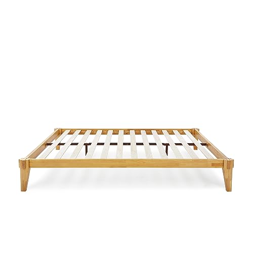 Bme Chalipa 14” Minimalist Solid Wood Platform Bed Frame with Natural Finish Bme