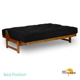 Nirvana Futons Miami Futon Set - Queen Size, Frame, 8" Mattress, Twill Black Cover Nirvana Futons