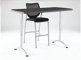 Iceberg ARC 5-Foot Rectangular Conference Table, Office Furniture, Fixed Height, 30” x 60”, Graphite Top, Silver Legs Iceberg