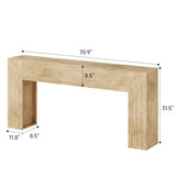 knoworld 70.9-Inch Long Console Table, Farmhouse Entryway Table with Handcrafted Line Detailing, Wood Narrow Sofa Table for Living Room, Hallway, Foyer, and Behind Couch knoworld
