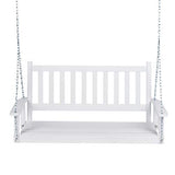 Shine Company Maine 54" Wood Porch Swing with Chains – White Shine Company