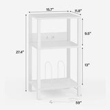 TUTOTAK Record Player Stand with Storage Up to 100 Albums，Record Storage Table,3 Tier End Table with Charging Station,Side Table for Living Room, Bedroom, White TB01BW076 TUTOTAK