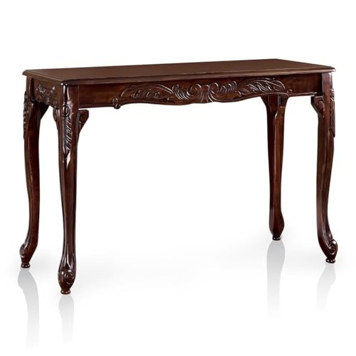 Homes: Inside + Out Charleston Traditional Wood 48 in. Console Table with Cabriole Legs for Living Room, Bedroom, Hallway, Cherry Brown HOMES: INSIDE + OUT