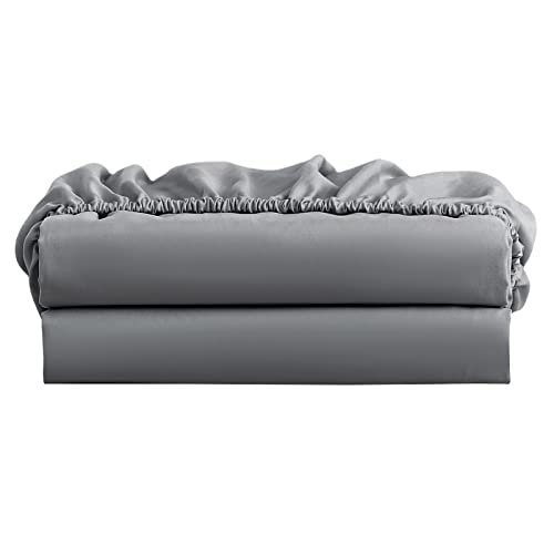FreshCulture Full Fitted Sheet Only 2 Pack - Hotel Quality Fitted Sheet Full Size - Ultra Soft & Breathable - Brushed Microfiber - Deep Pocket - Cooling Fitted Sheets for Full Size Bed (Dark Grey) FreshCulture