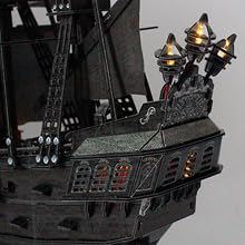 3D Puzzles for Adults Home Decor Pirate Ship Gifts for Men Women Model Kits Brain Teaser Puzzles for Adults Teacher Gifts,Queen Anne's Revenge 340 Pcs CubicFun