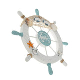 Rienar Nautical Beach Wooden Boat Ship Steering Wheel Fishing Net Shell Fish Home Wall Décor(11" Diameter) Rienar