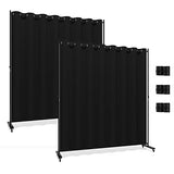 Room Divider Kit, 13.1 ft x 6.6 ft, 4 Rolling Wheels Curtain Divider Stand, Metal Frame, Darking Curtain, L-Shape Dressing Room for Boutique, Expandable Room Partition for Home Lvrunben