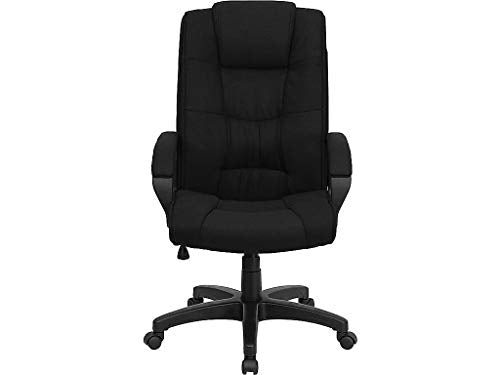 Flash Furniture Jessica High Back Black Fabric Executive Swivel Office Chair with Arms Flash Furniture