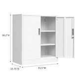 iDEKAI Metal Storage Cabinet with Lock, 36" Garage Storage Cabinets with 2 Lockable Doors and 2 Adjustable Shelves,Tall File Cabinet, Tool Cabinet for Office,Home,Garage,Gym,School (White) iDEKAI