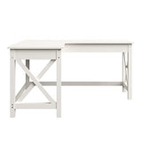 Lavish Home Computer Desk - L-Shaped Desk with X-Pattern Legs - for Office, Computer, or Craft Table - Desks for Home Office (White) Lavish Home