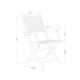 East West Furniture SEHD3CANA Selma 3 Piece Patio Bistro Set Contains a Square Outdoor Acacia Wood Coffee Table and 2 Folding Arm Chairs, 26x26 Inch, Natural Oil East West Furniture