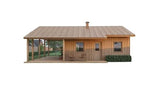 Generic 24x24 Tiny Home Cabin Building Plans - 2 Bedrooms, Living Room, Kitchen, Bath, Porch & Carport - Drawings