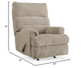 Signature Design by Ashley Man Fort Traditional One Pull Rocker Recliner, Beige Signature Design by Ashley