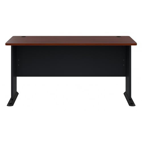 Bush Business Furniture Series A 60W Computer Desk in Hansen Cherry and Galaxy, Large Office Table for Home or Professional Workspace - WoodArtSupply