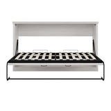Ball & Cast Horizontal Murphy Bed Twin Size Wall Bed,Folding into Cabinet Hideaway Bedframe w/Metal Frame and Wood Slat Support,Space Saving Furniture for Boy Girl Bedroom,Student,Rustic White Ball & Cast