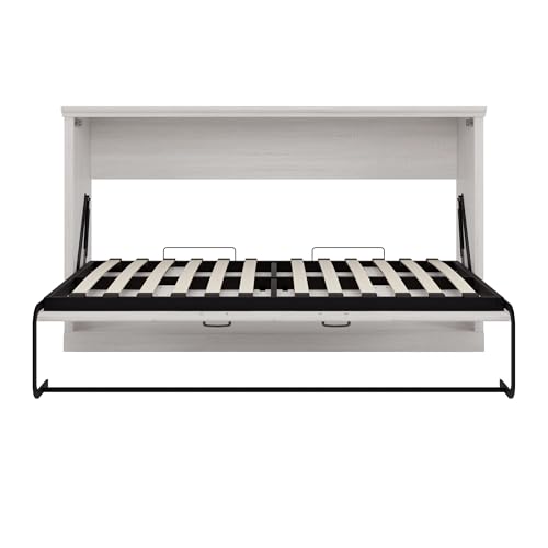 RuiSiSi LUMISOL Twin Size Murphy Bed, Hideaway Wall Bed Frame, Space Saving Folding Bed Frame for Guest Room, Home Office, Can be Folded into a Cabinet, Rustic White RuiSiSi