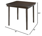 MECO Stakmore Straight Edge Solid Wood Folding Card Table, Folds to Deep 3.38 Inches for Easy Storage, 29.5″H x 32″W x 32″D, Espresso Finish MECO