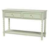 Bali & pari Karnia Console Table with Spindle Legs - 2-Drawer Accent Table with Turned Detailing and Open Shelf Storage for Living Room, Hallway, or Bedroom bali & pari