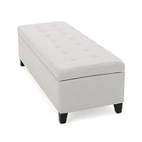 Christopher Knight Home Mission Fabric Storage Ottoman, Light Grey Christopher Knight Home