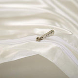 AiMay Satin Duvet Cover Set Bedding Sets Luxury Rich Silk Silky Super Soft Solid Color 2 Piece (1 Duvet Cover +1 Pillowcase) Honeymoon Sexy Reversible Stain-Resistant Wrinkle Free (Twin, Off White) AiMay